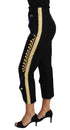 Dolce & Gabbana Military Embellished Pants Black Gold Dress Pant